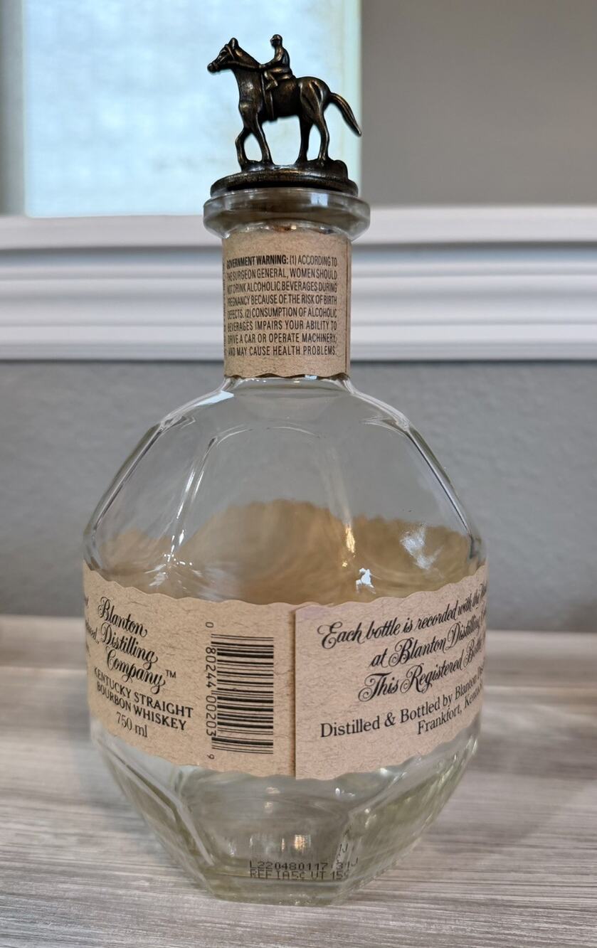 Blanton’s Bourbon Empty Bottle / Letter B Stopper
